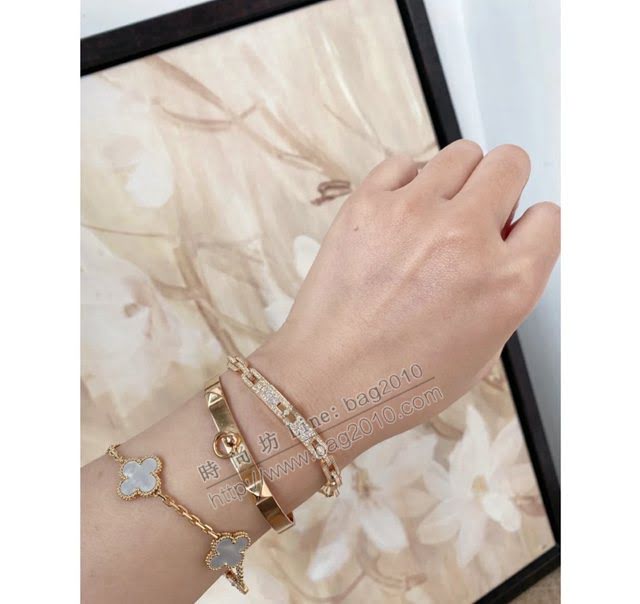 Hermes首飾品 愛馬仕滿鑽Kelly手鏈 Hermes高端定制頂級Ag925純銀手鏈  zgh1543